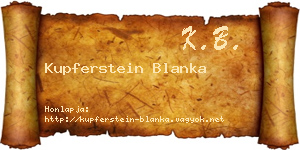 Kupferstein Blanka névjegykártya