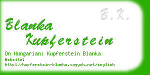 blanka kupferstein business card
